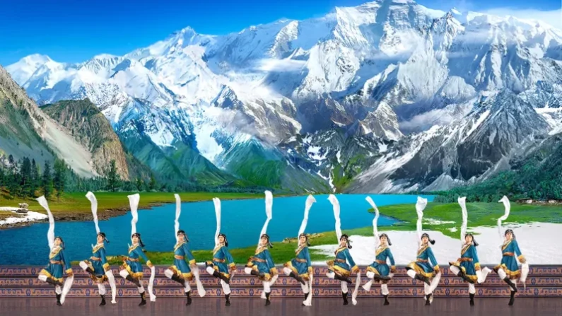 Bailarines de Shen Yun interpretan una danza tibetana.Foto: Cortesía de Shen Yun Performing Arts.
