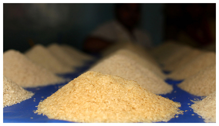 Una variedad de arroz se exhibe en una imagen de archivo. (Spencer Platt/Getty Images)