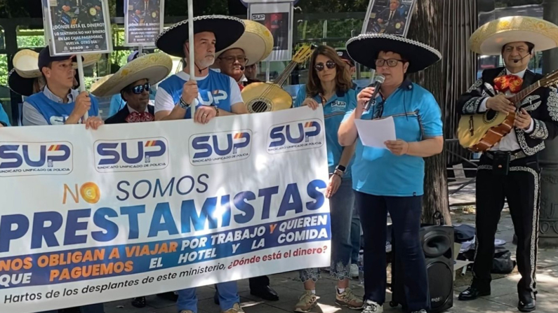 El Sindicato Único de Policía (SUP) se concentró frente al Ministerio del Interior en Madrid, España, el 26 de junio de 2025. (Gentileza SUP)