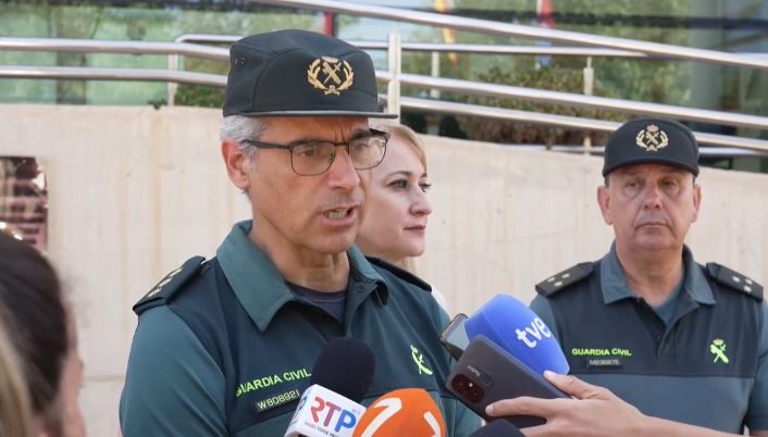 El coronel jefe de la Guardia Civil en la Región de Murcia, Francisco Pulido, ha asegurado que «ningún delito va a quedar impune» (Captura de imagen EFE)