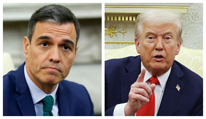 El presidente del Gobierno español, Pedro Sánchez en Washington. Imagen de archivo. (Anna Moneymaker/Getty Images)/ El presidente de Estados Unidos, Donald Trump en el Despacho Oval de la Casa Blanca el 9 de octubre de 2025 en Washington (Anna Moneymaker/Getty Images)