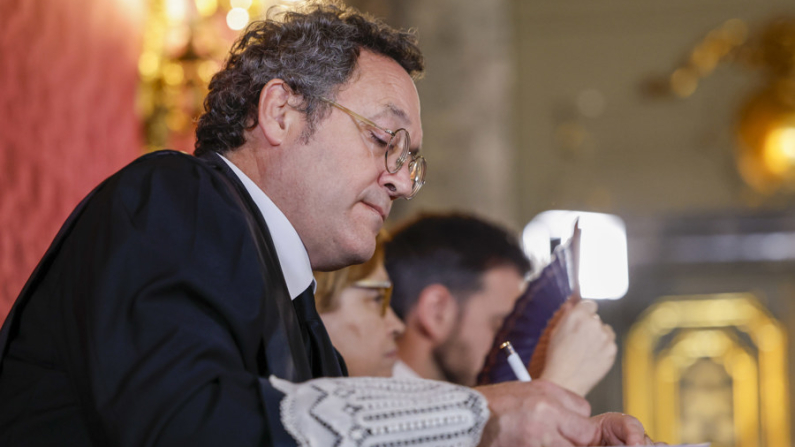 El fiscal general del Estado, Álvaro García Ortiz, en el juicio por la presunta filtración de información sobre la investigación por fraude a Hacienda de la pareja de Isabel Díaz Ayuso en el Tribunal Supremo. (Archivo. EFE/Mariscal POOL)