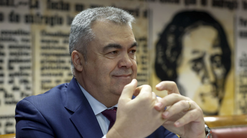 El exsecretario de Organización del PSOE Santos Cerdán, en la comisión de investigación del caso Koldo en el Senado en abril de 2024. EFE/ Mariscal