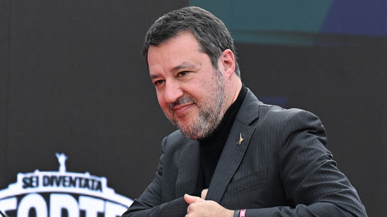 El ministro de Infraestructuras y vicepresidente del Gobierno de Italia, Matteo Salvini, el 14 de diciembre de 2025 en Roma.
Foto: Tiziana FABI / AFP vía Getty Images
