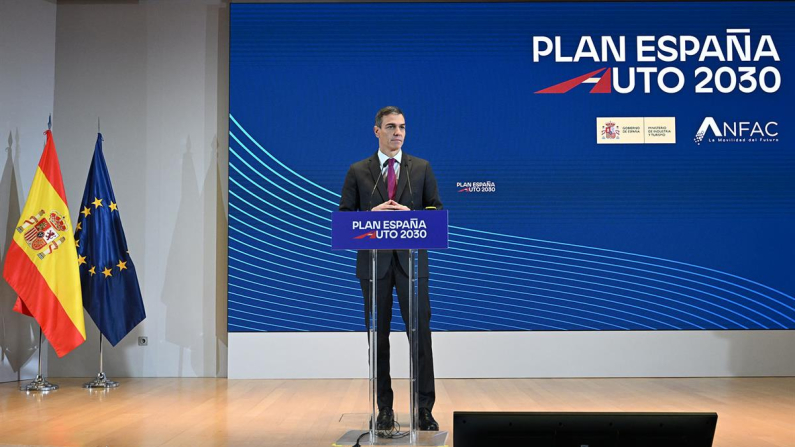 El presidente del Gobierno, Pedro Sánchez, durante su intervención en el acto. Fuente: Moncloa/Borja Puig de la Bellacasa